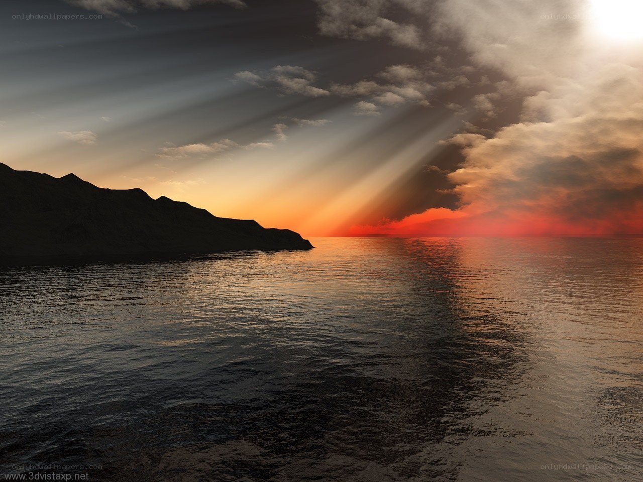 Sunset over the sea