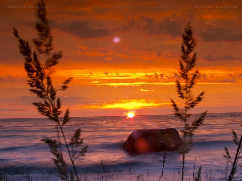 Sunset over the sea