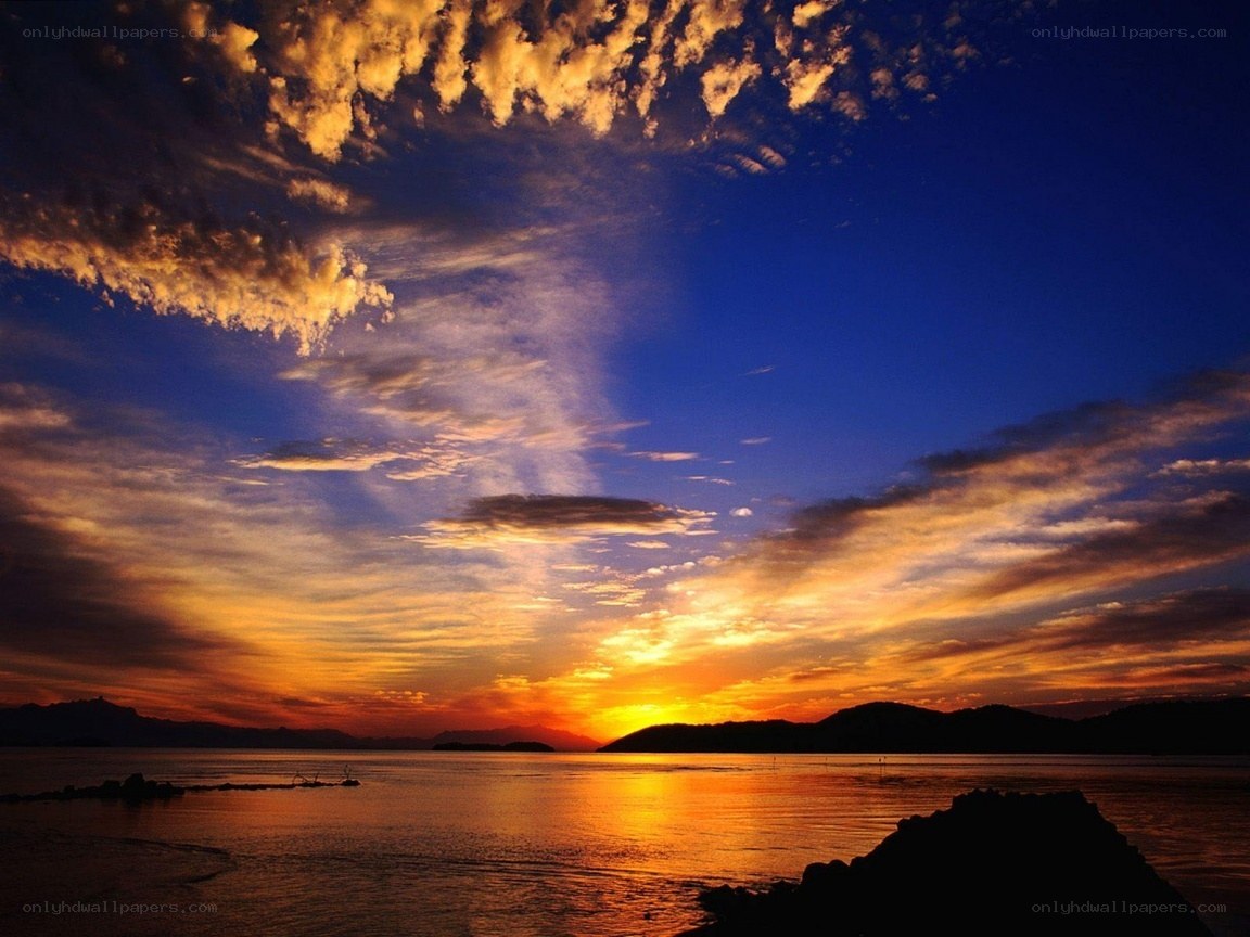 Sunset over the sea