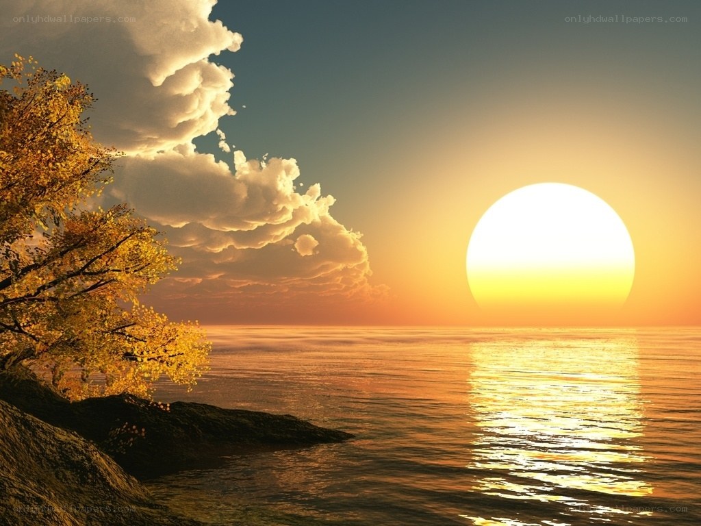 Sunset over the sea