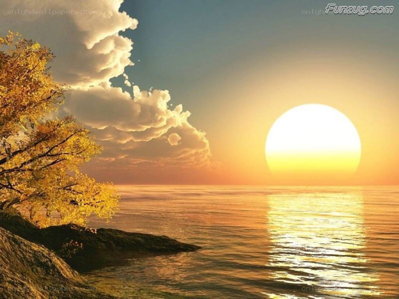 Sunset over the sea