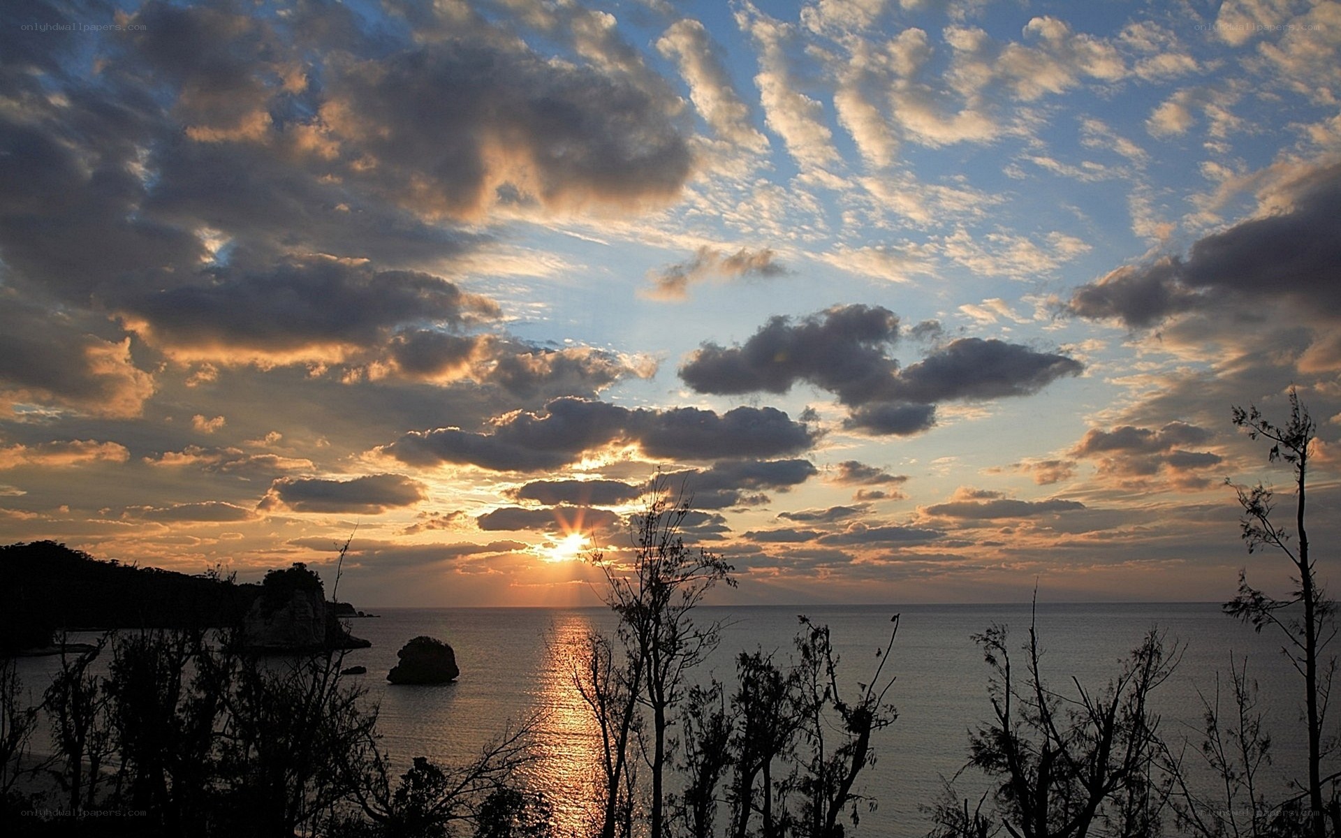sunset over the sea