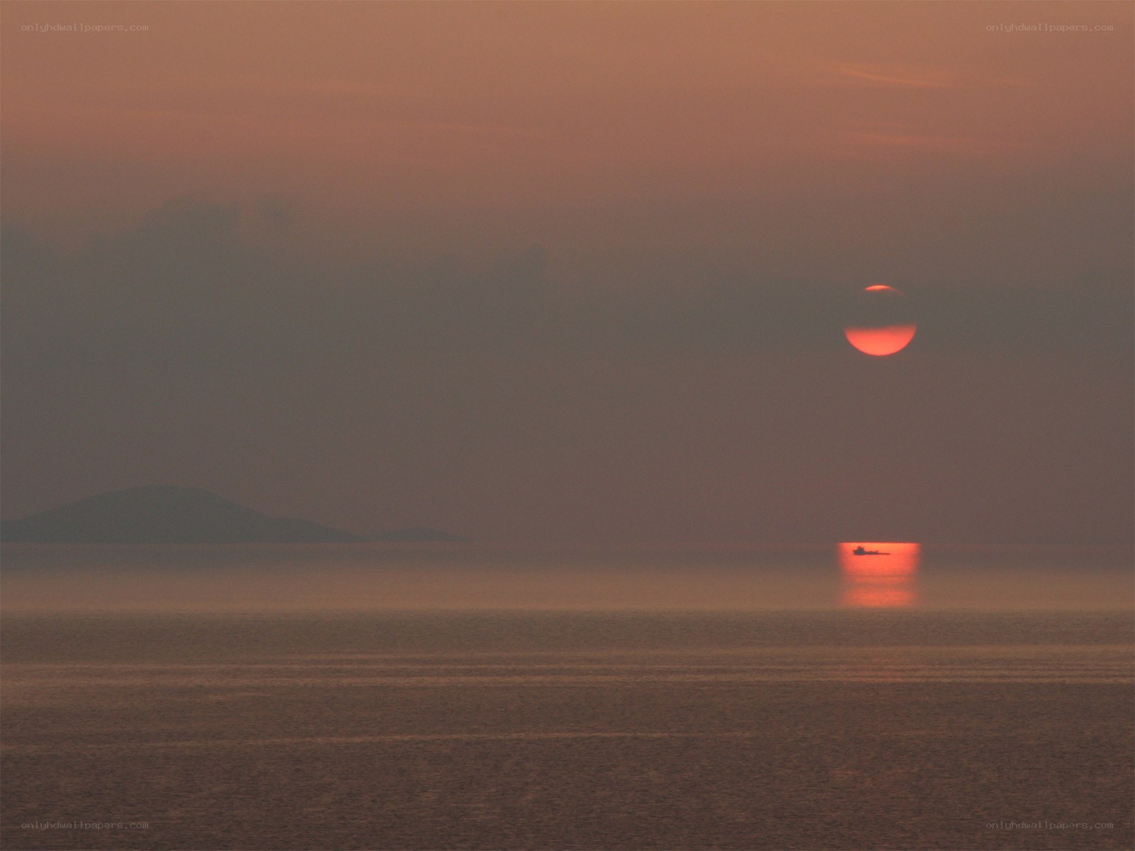 Sunset over the sea