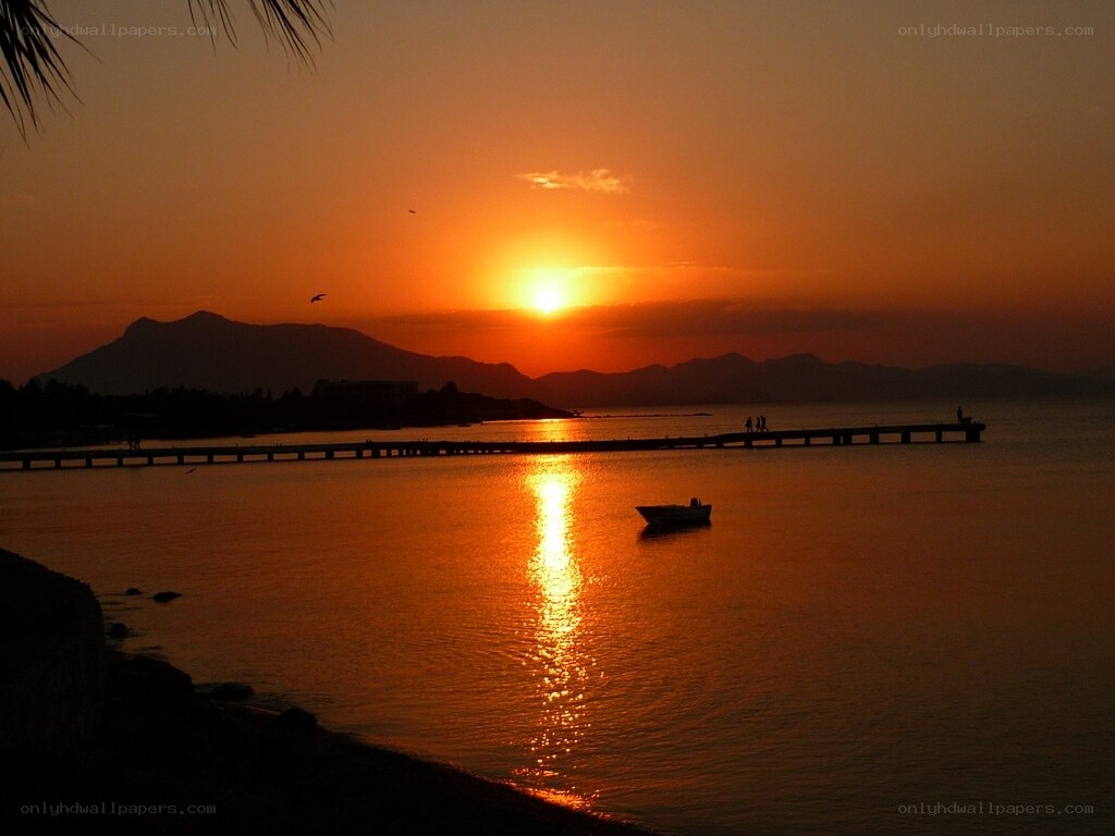 Sunset over the sea