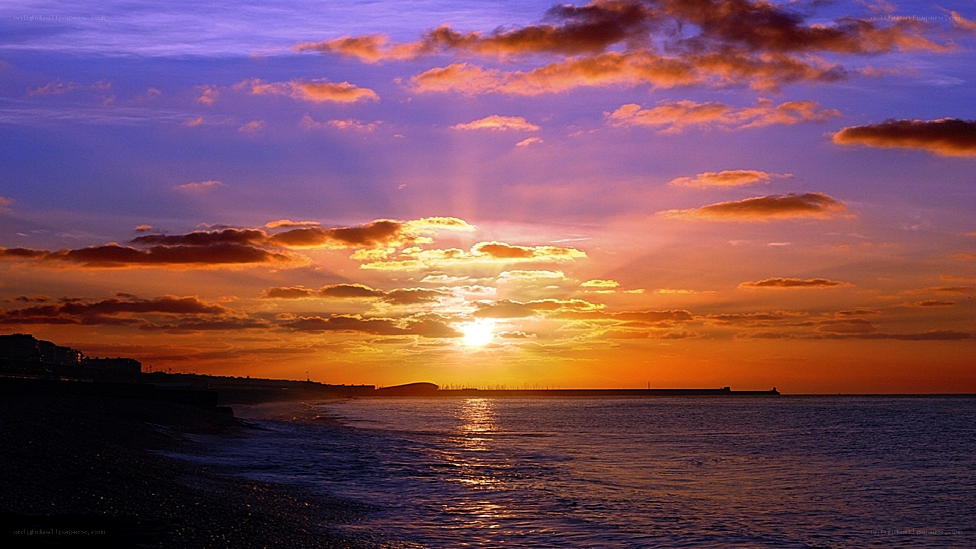 sunset over the sea