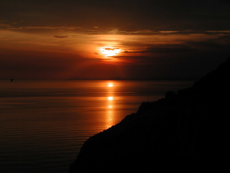Sunset over the sea