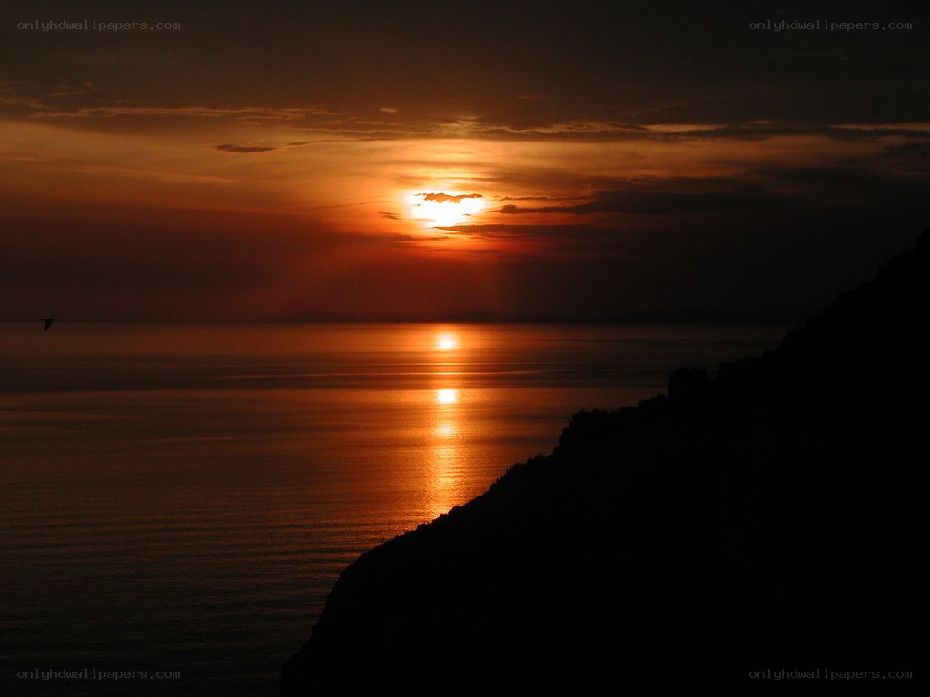 Sunset over the sea