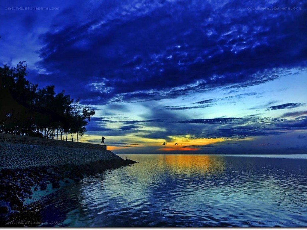 Sunset over the sea