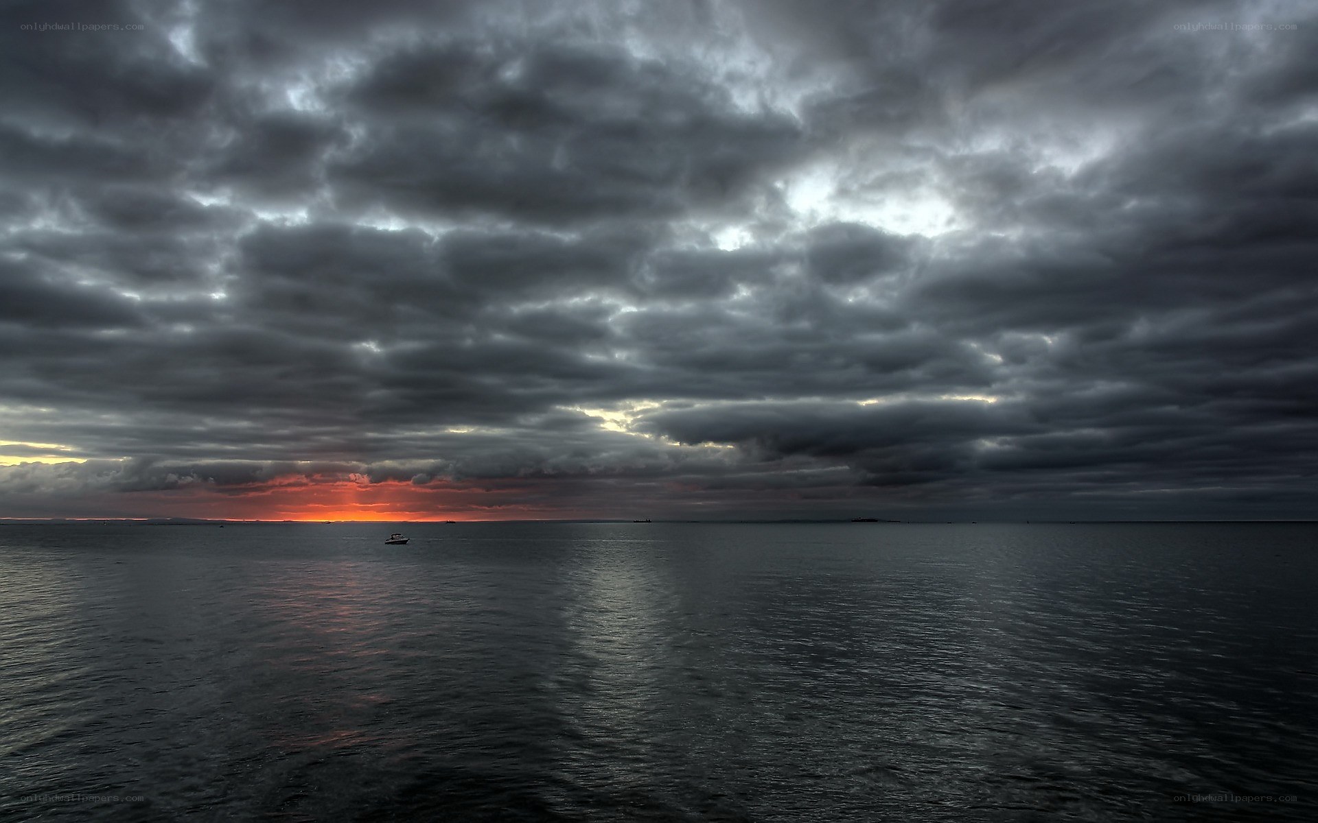Sunset over the sea