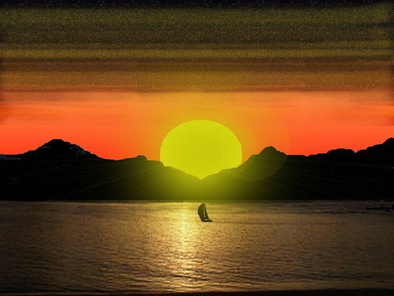 sunset over the sea