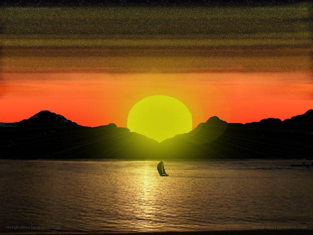 sunset over the sea