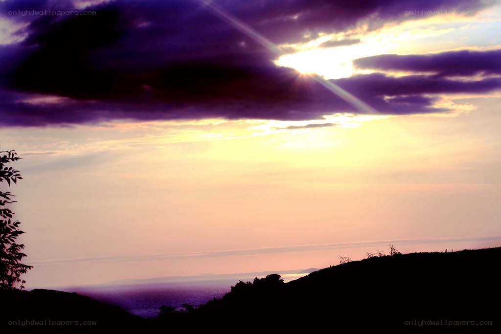 Sunset over the sea
