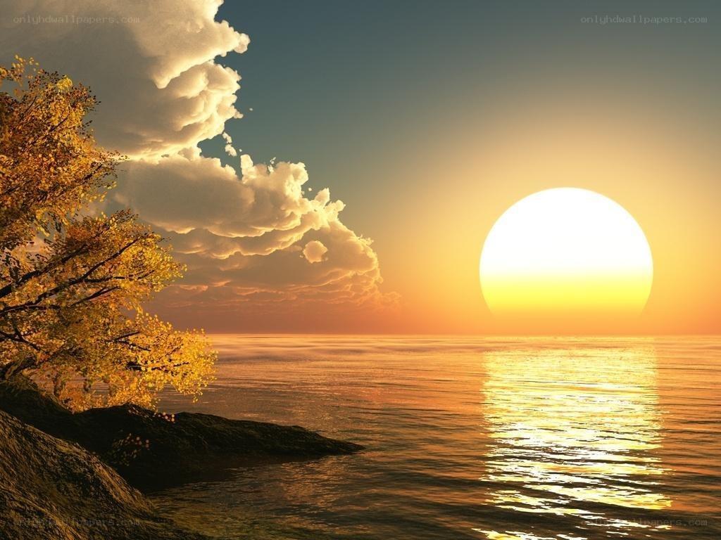 Sunset over the sea