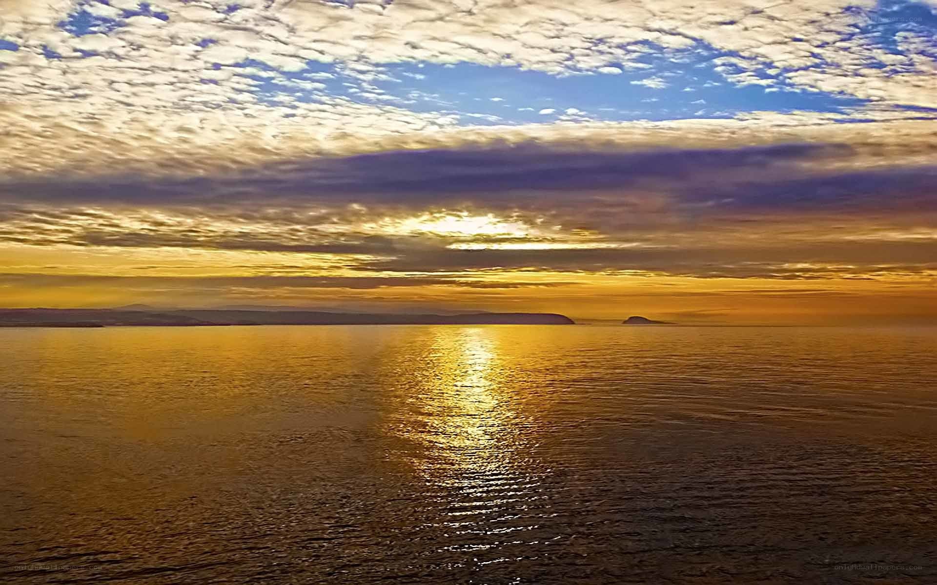 Sunset over the sea