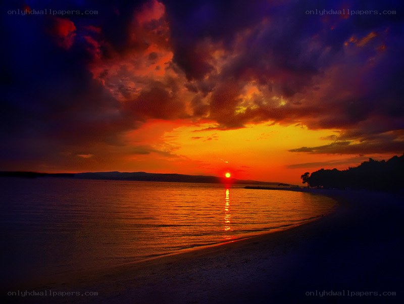 sunset over the sea