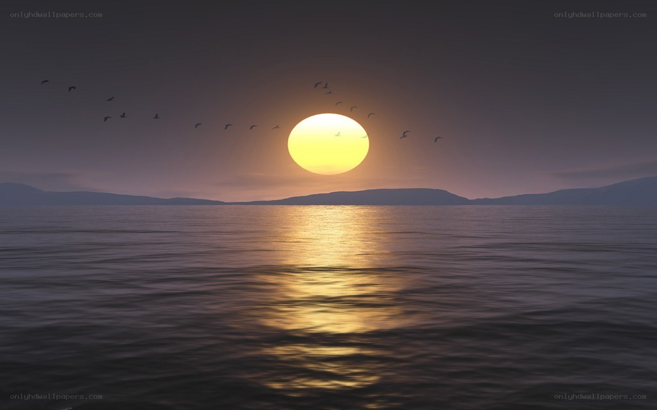 Sunset over the sea