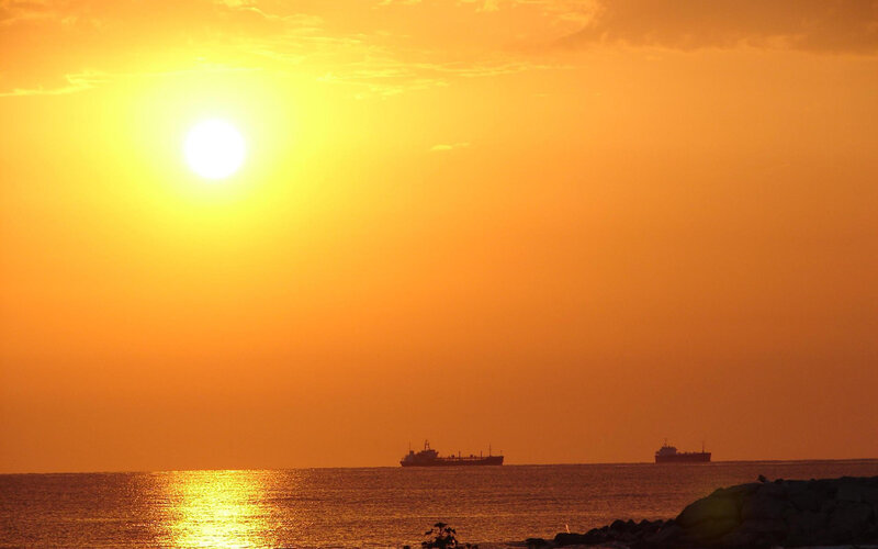 Sunset over the sea