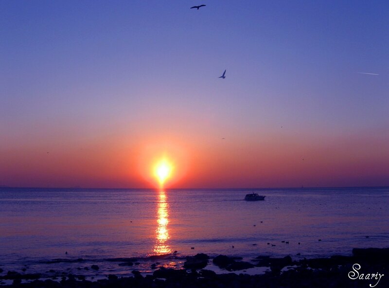 Sunset over the sea
