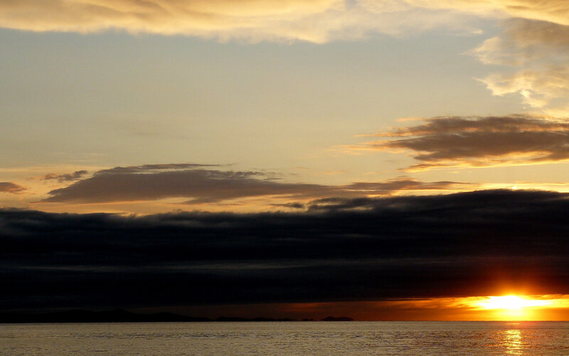 sunset over the sea