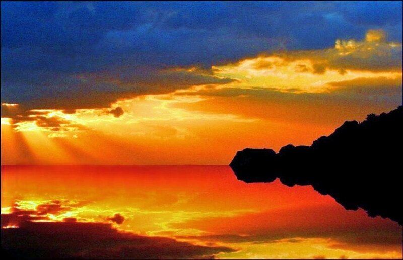 Sunset over the sea