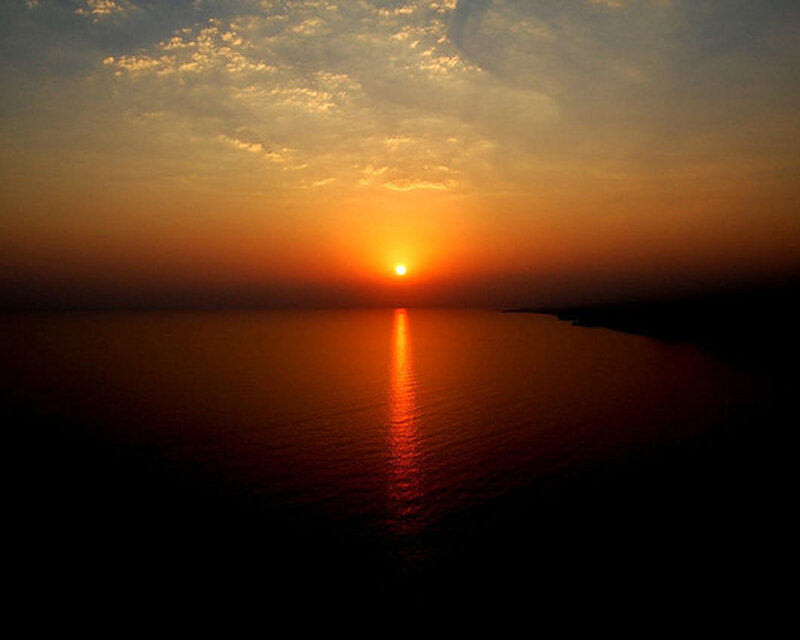 Sunset over the sea