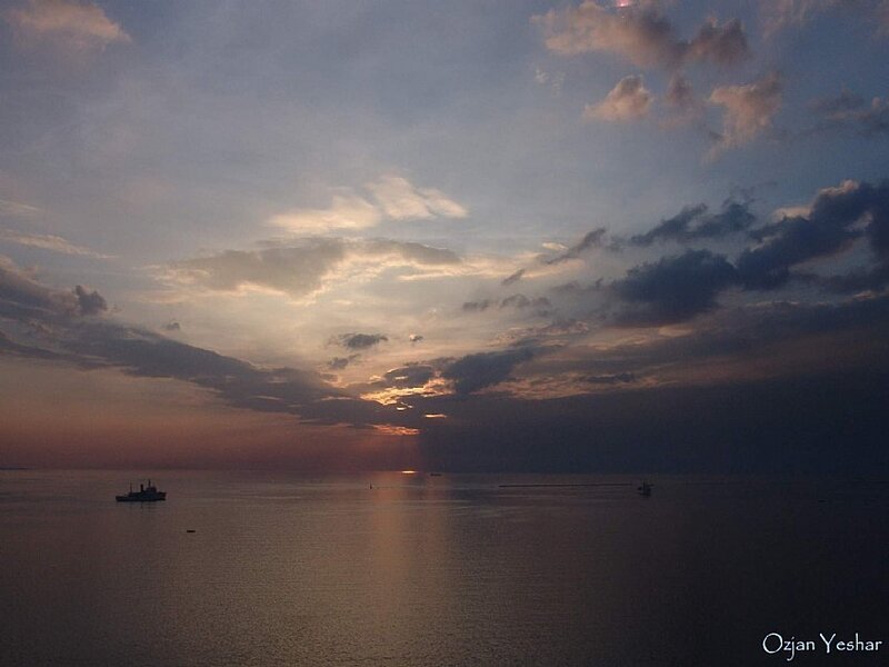 Sunset over the sea