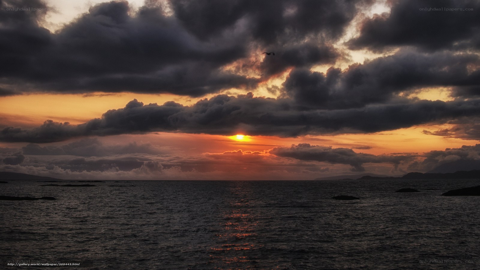 Sunset over the sea