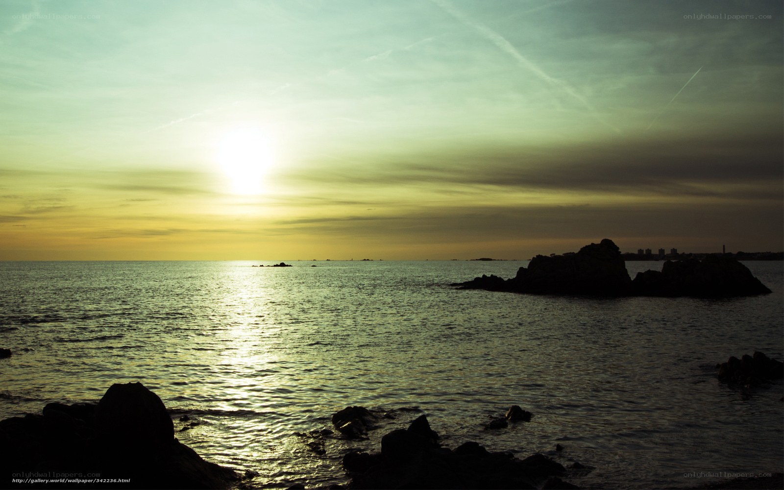 Sunset over the sea