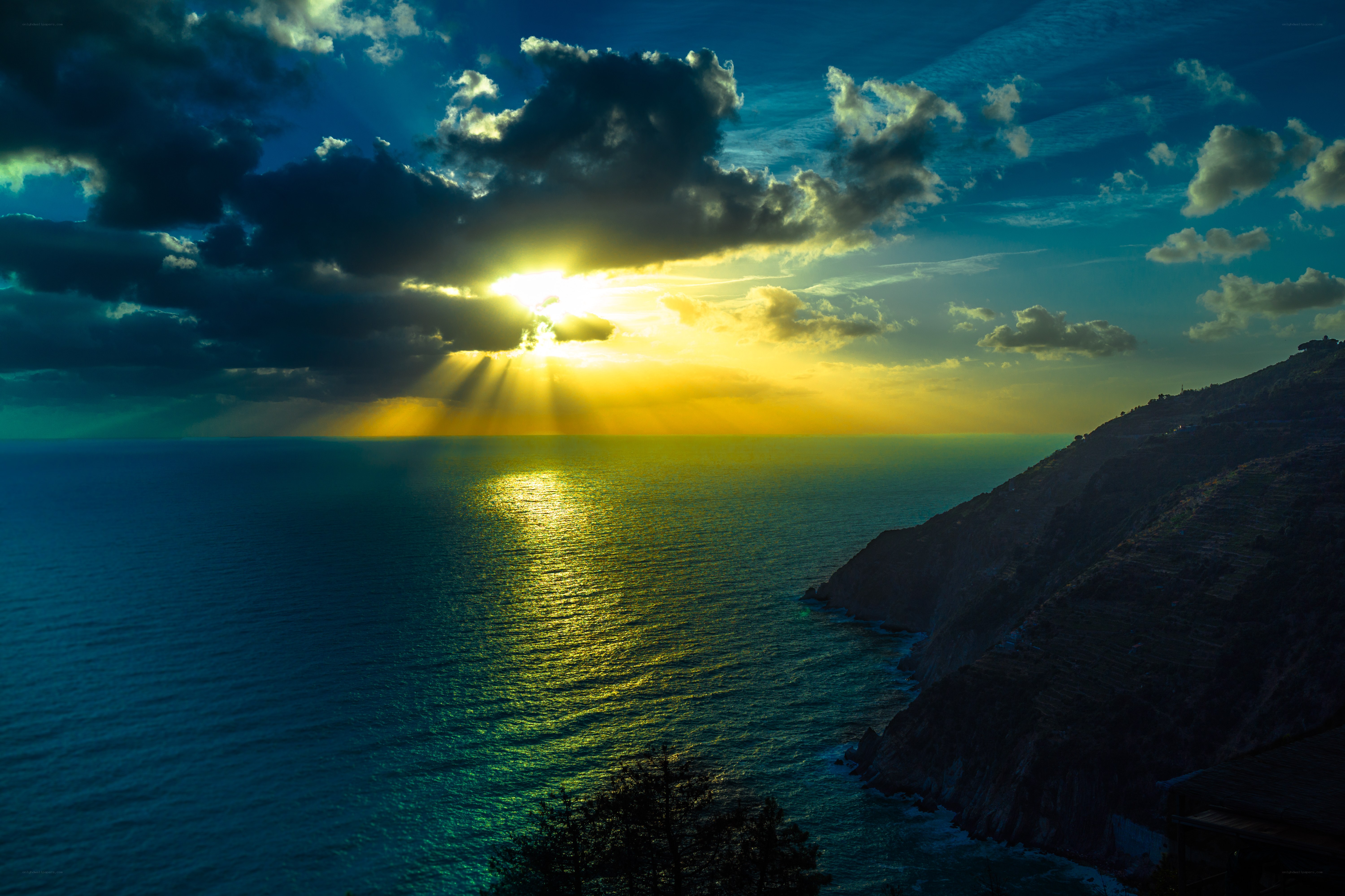 Sunset over the sea