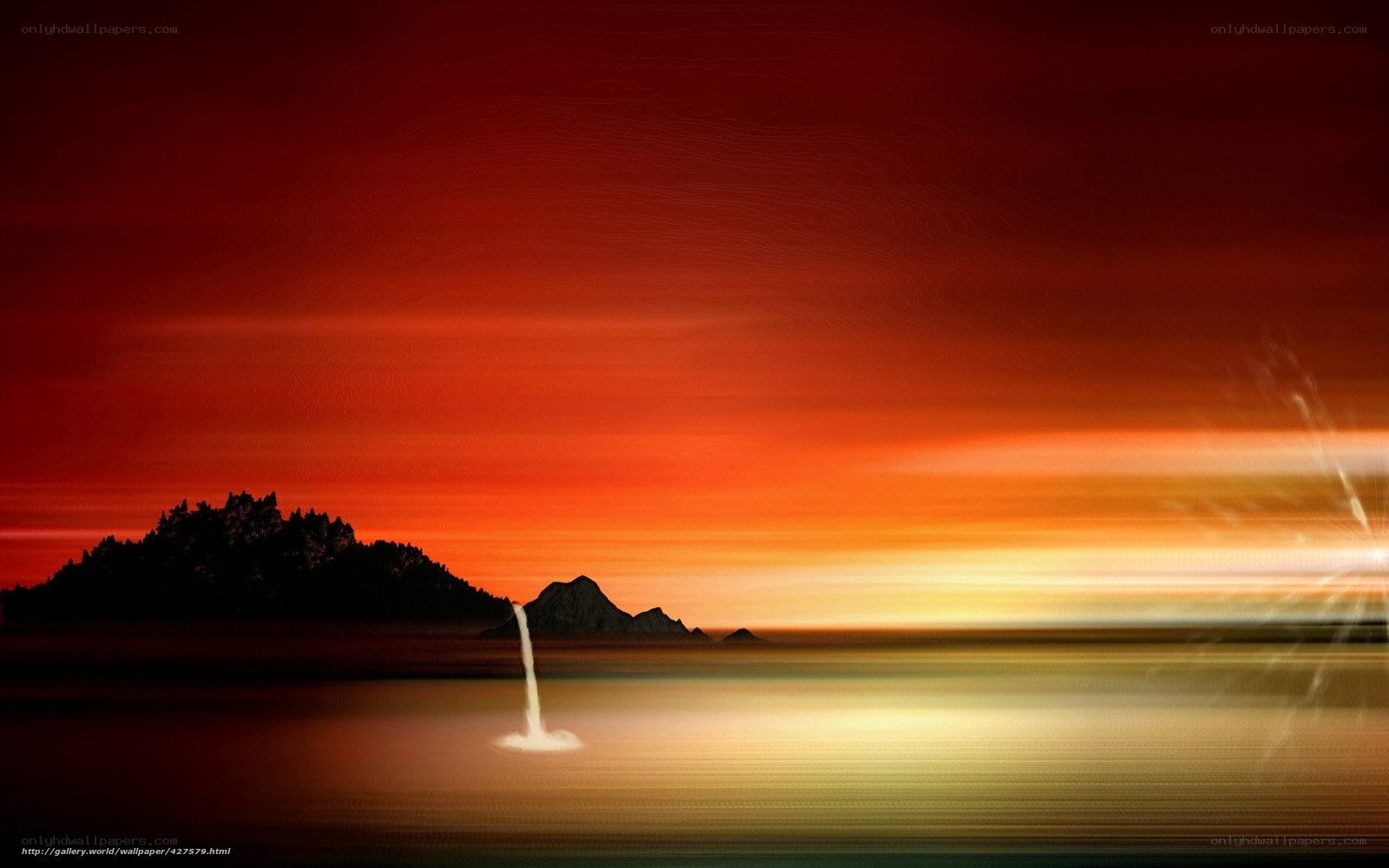 Sunset over the sea