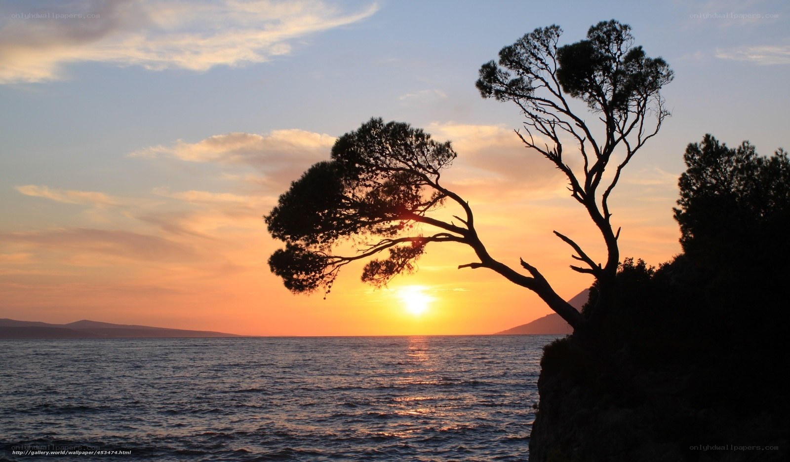 Sunset over the sea