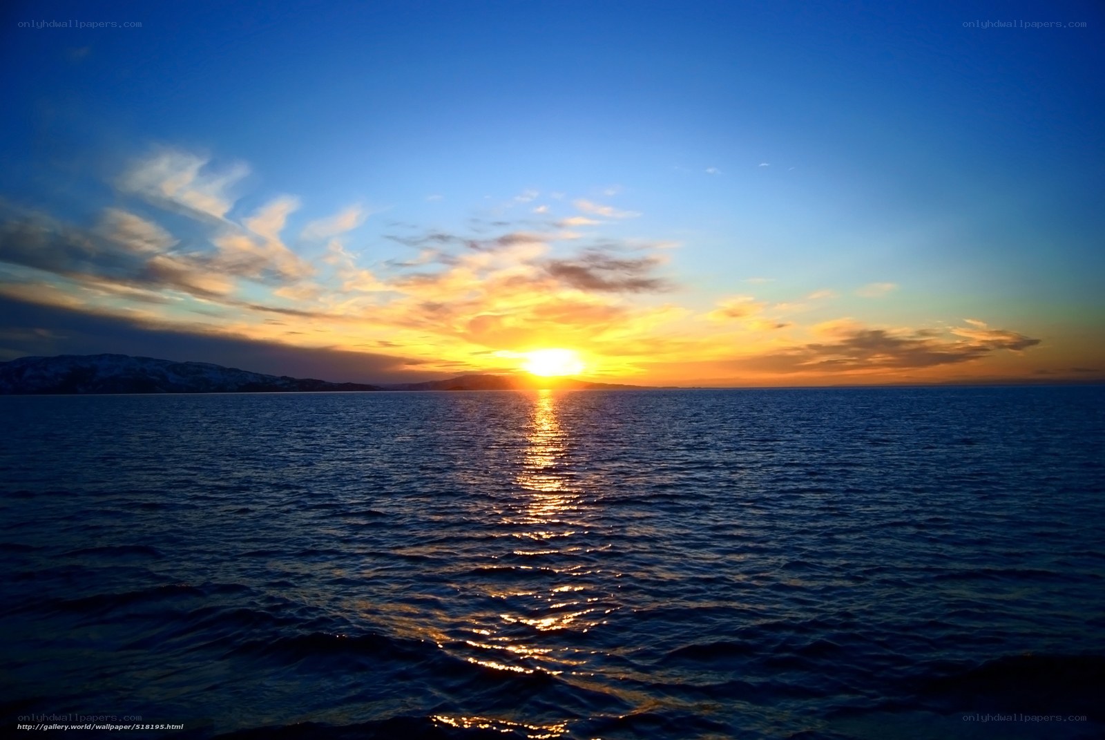 Sunset over the sea