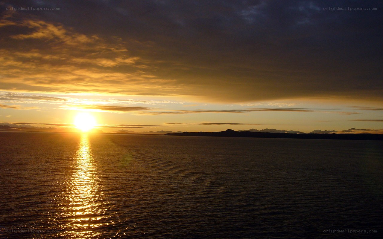 sunset over the sea