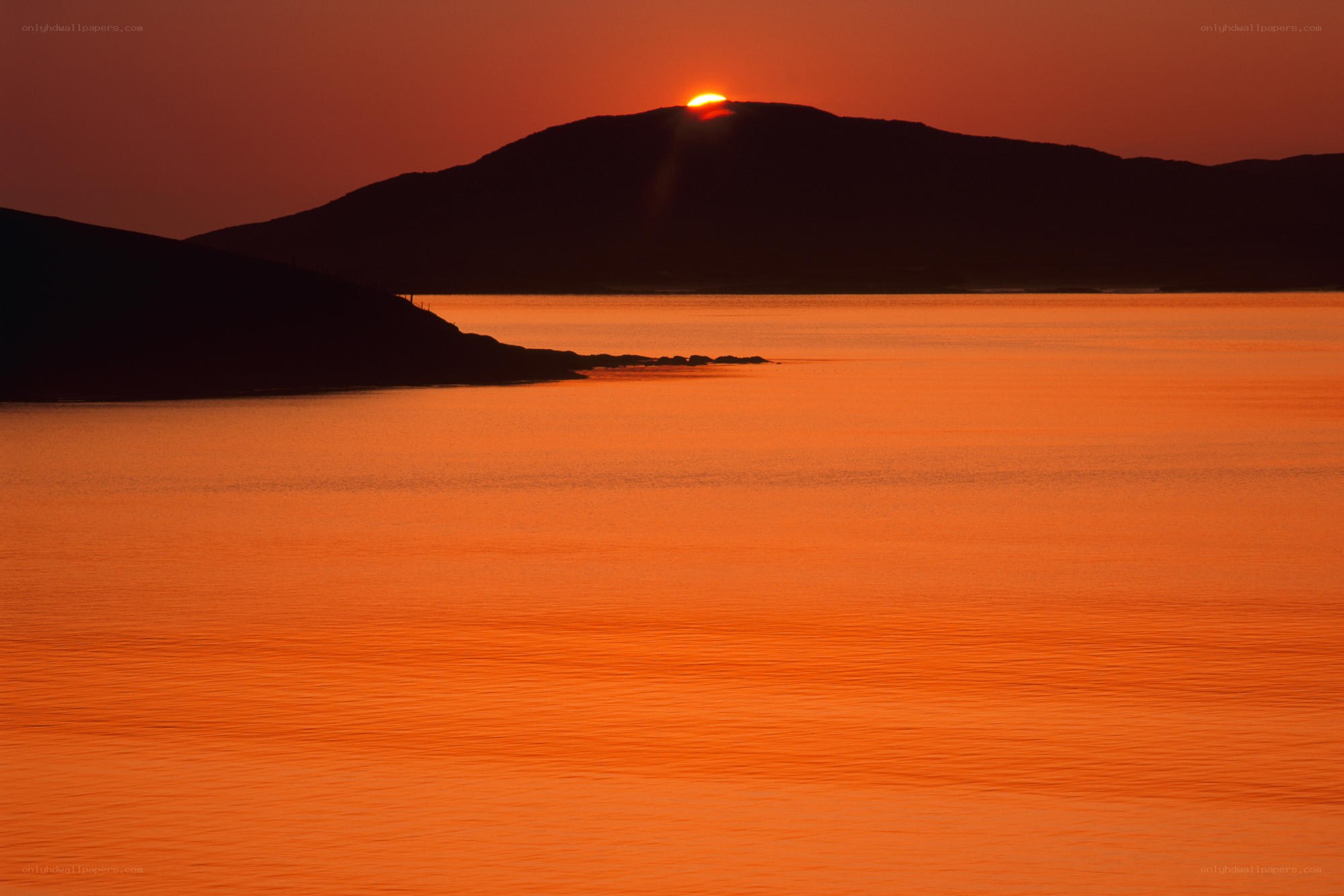 Sunset over the sea