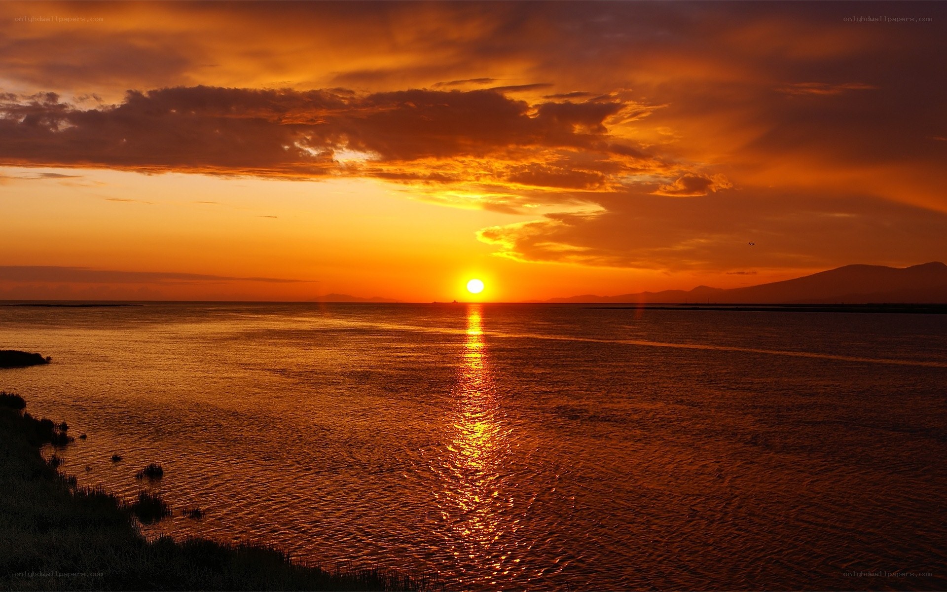 Sunset over the sea