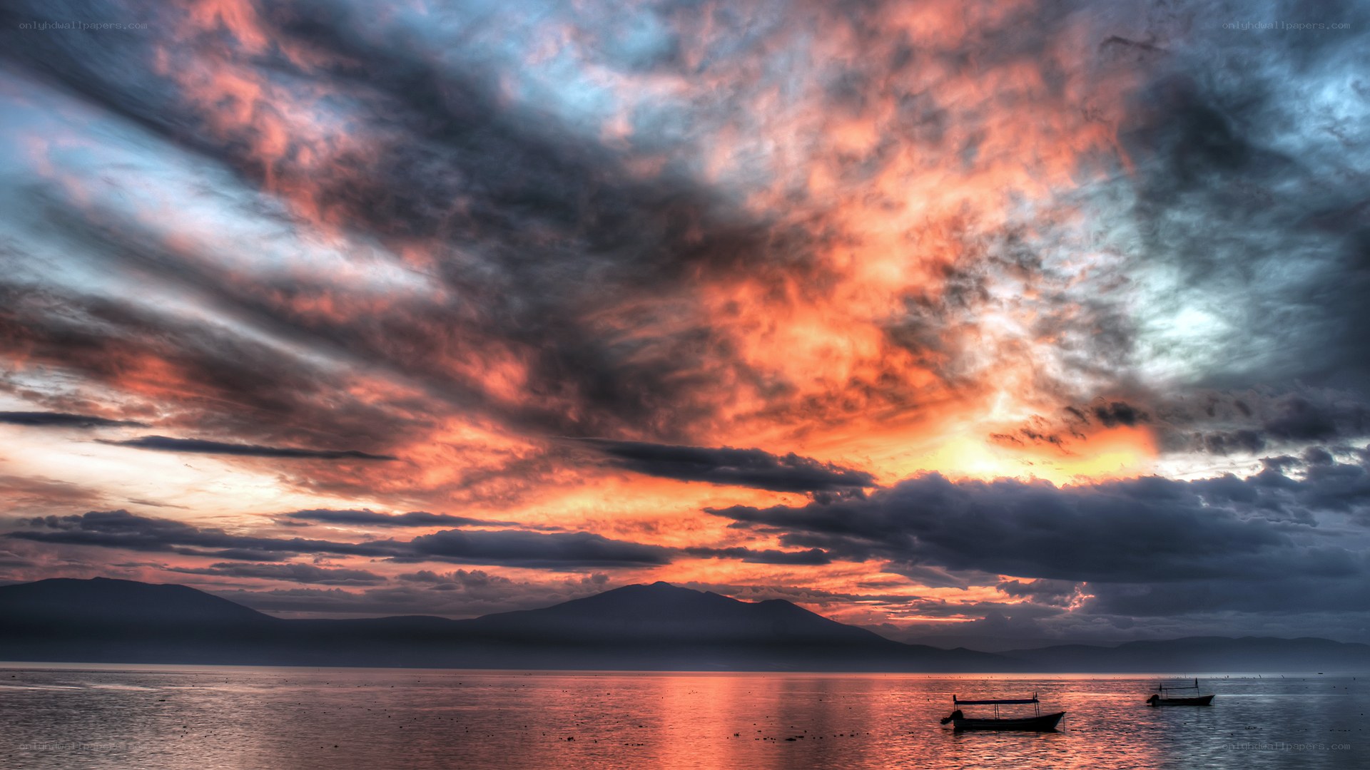 Sunset over the sea