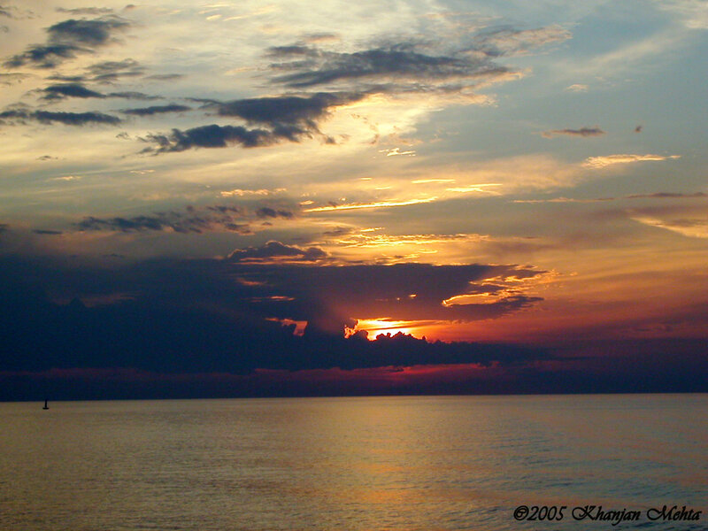 sunset over the sea