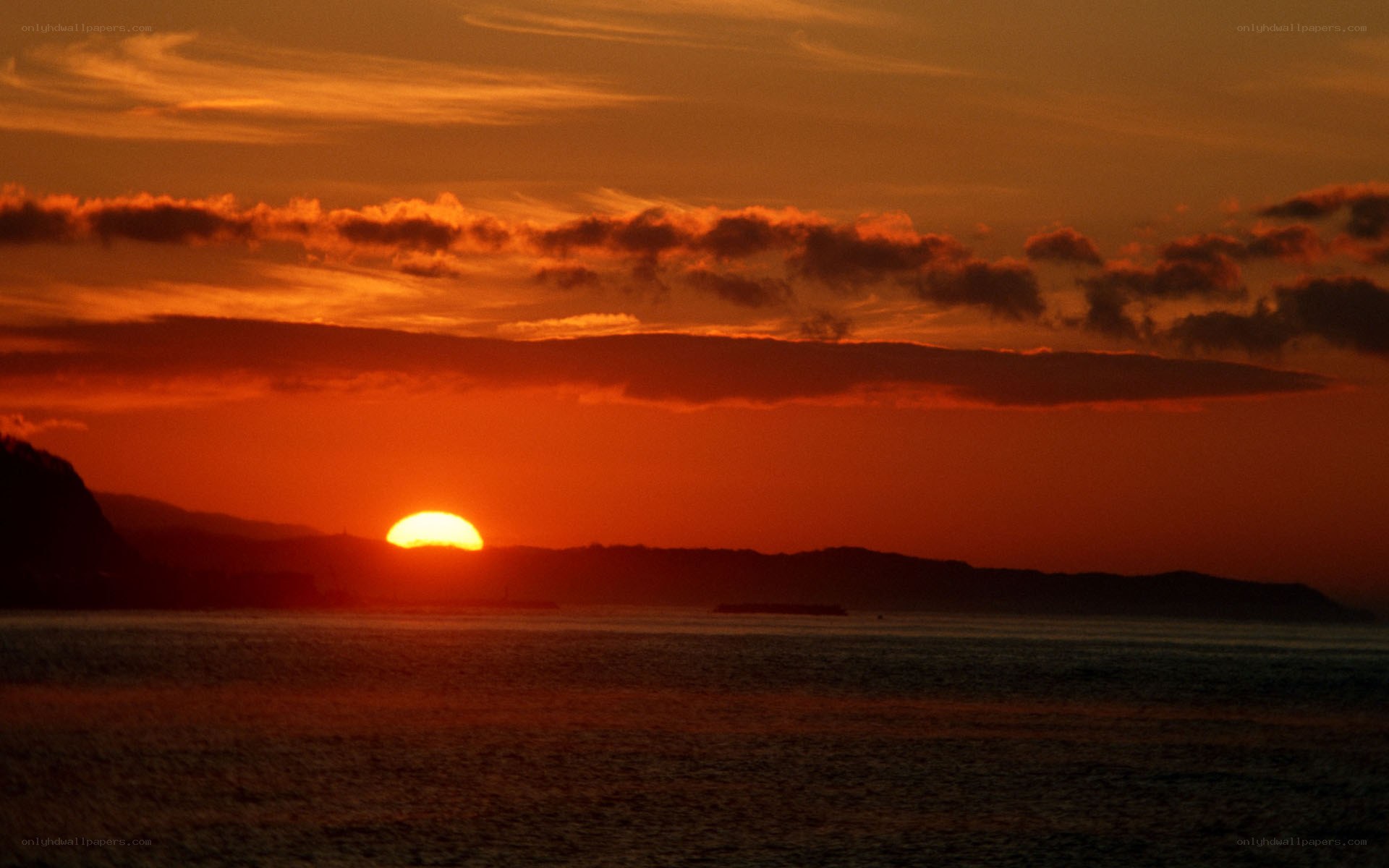 Sunset over the sea