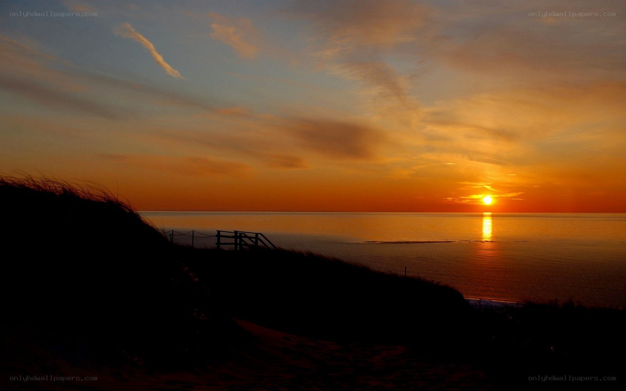 Sunset over the sea