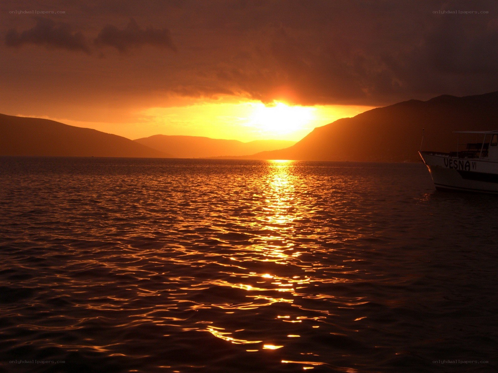 Sunset over the sea