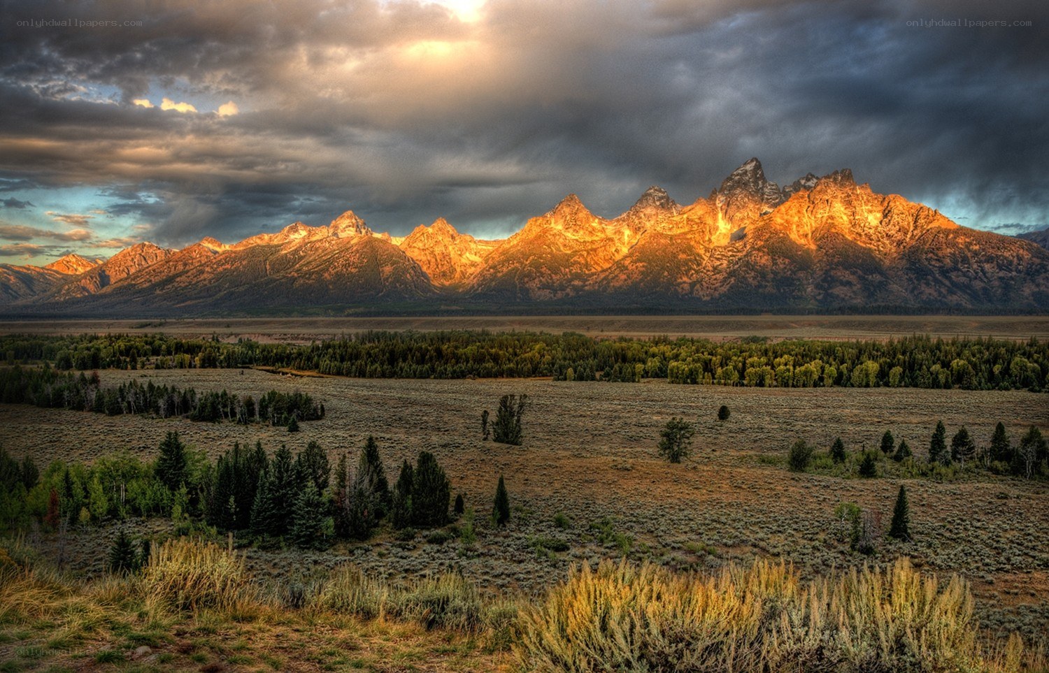 Sunset over the Tetons