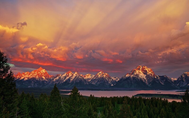 Sunset over the Tetons