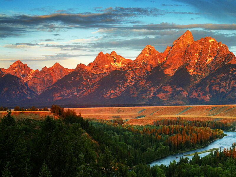 Sunset over the Tetons
