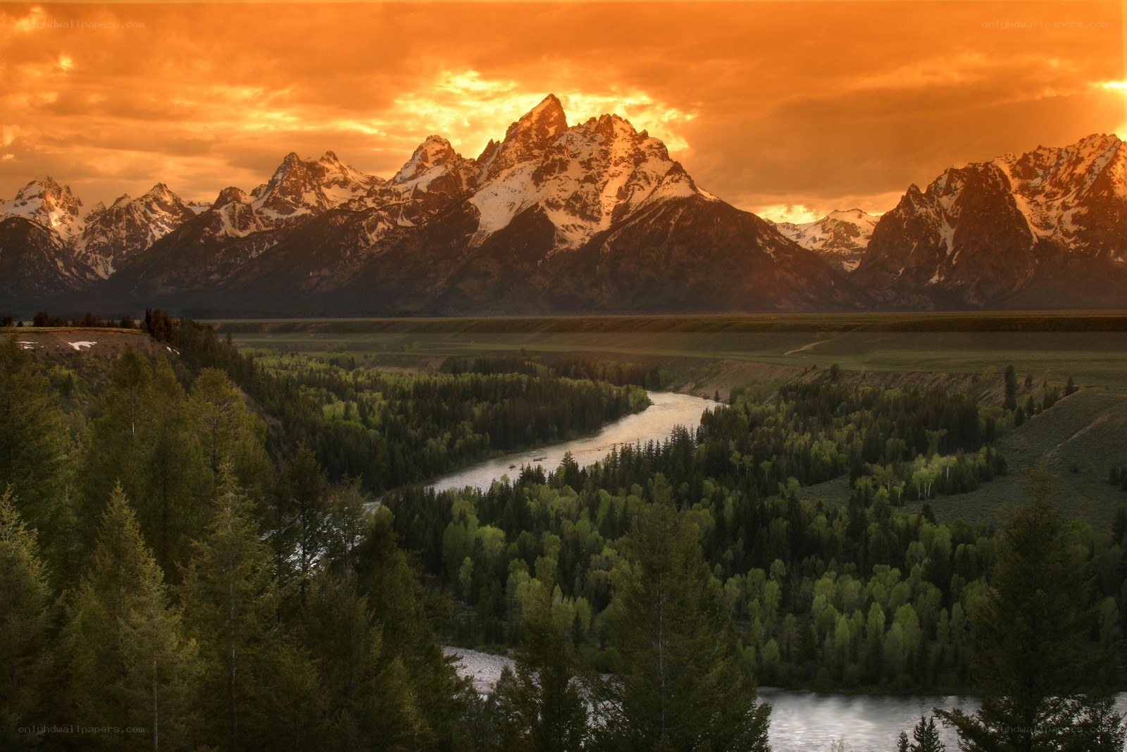 Sunset over the Tetons