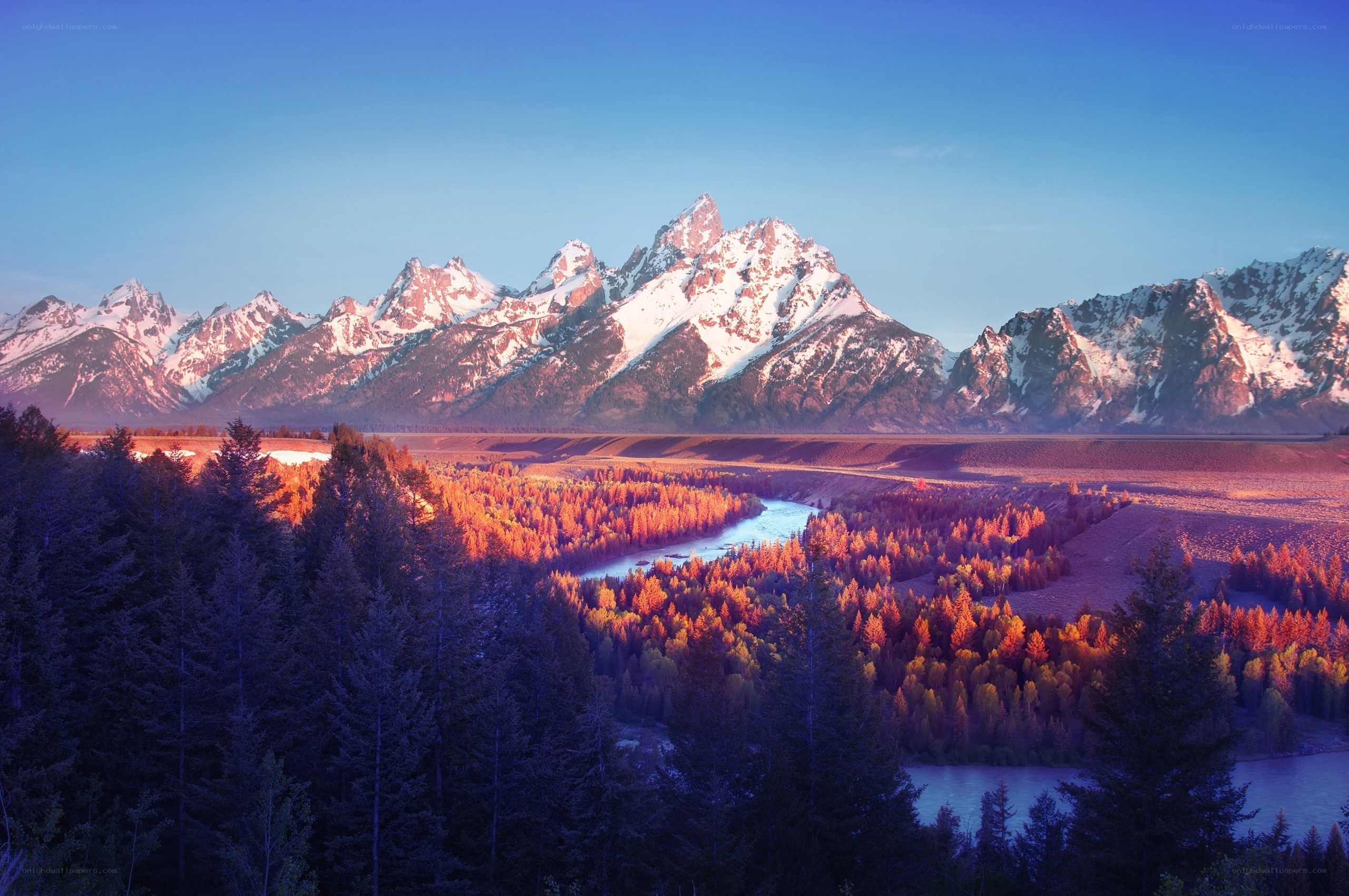 Sunset over the Tetons