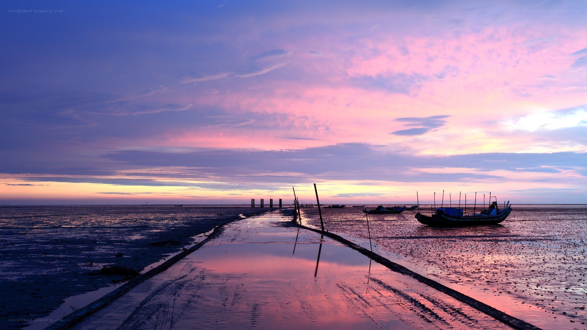 Sunset over the tidal flats