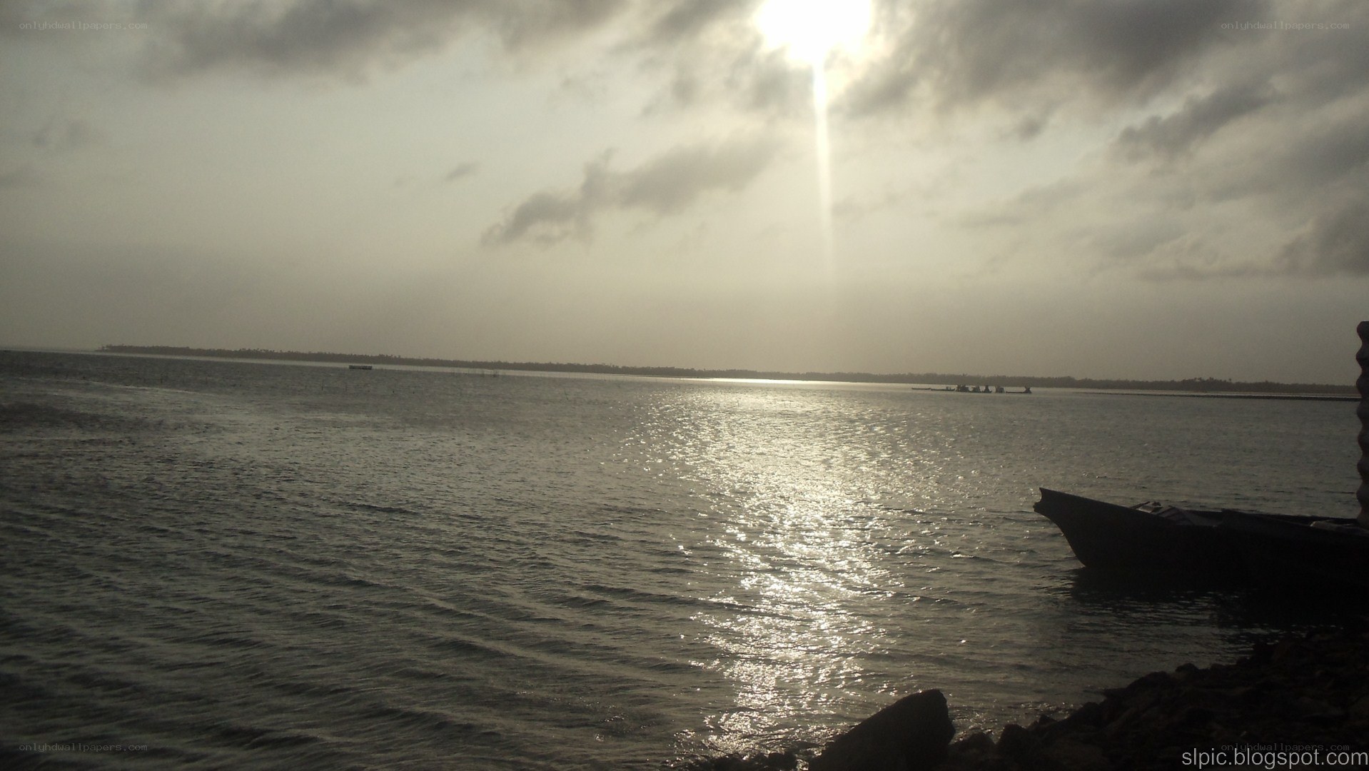 sunset over the water