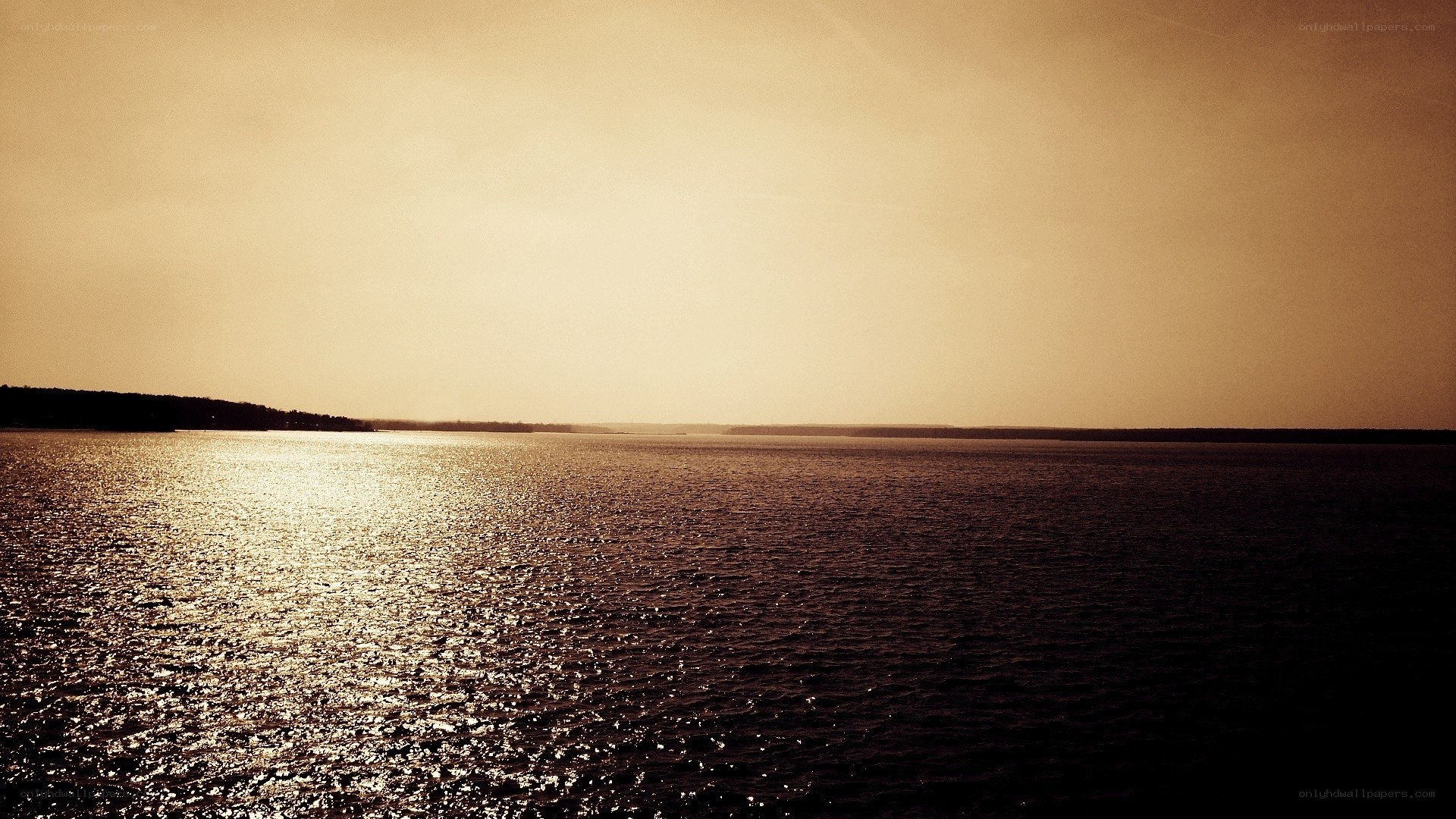 sunset over the water