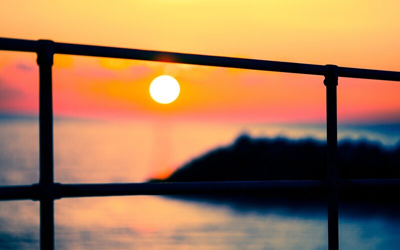 sunset over the water