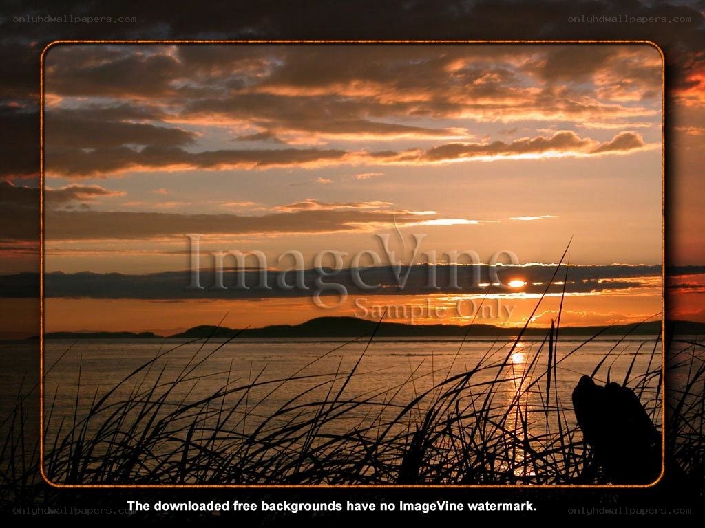 sunset over the water